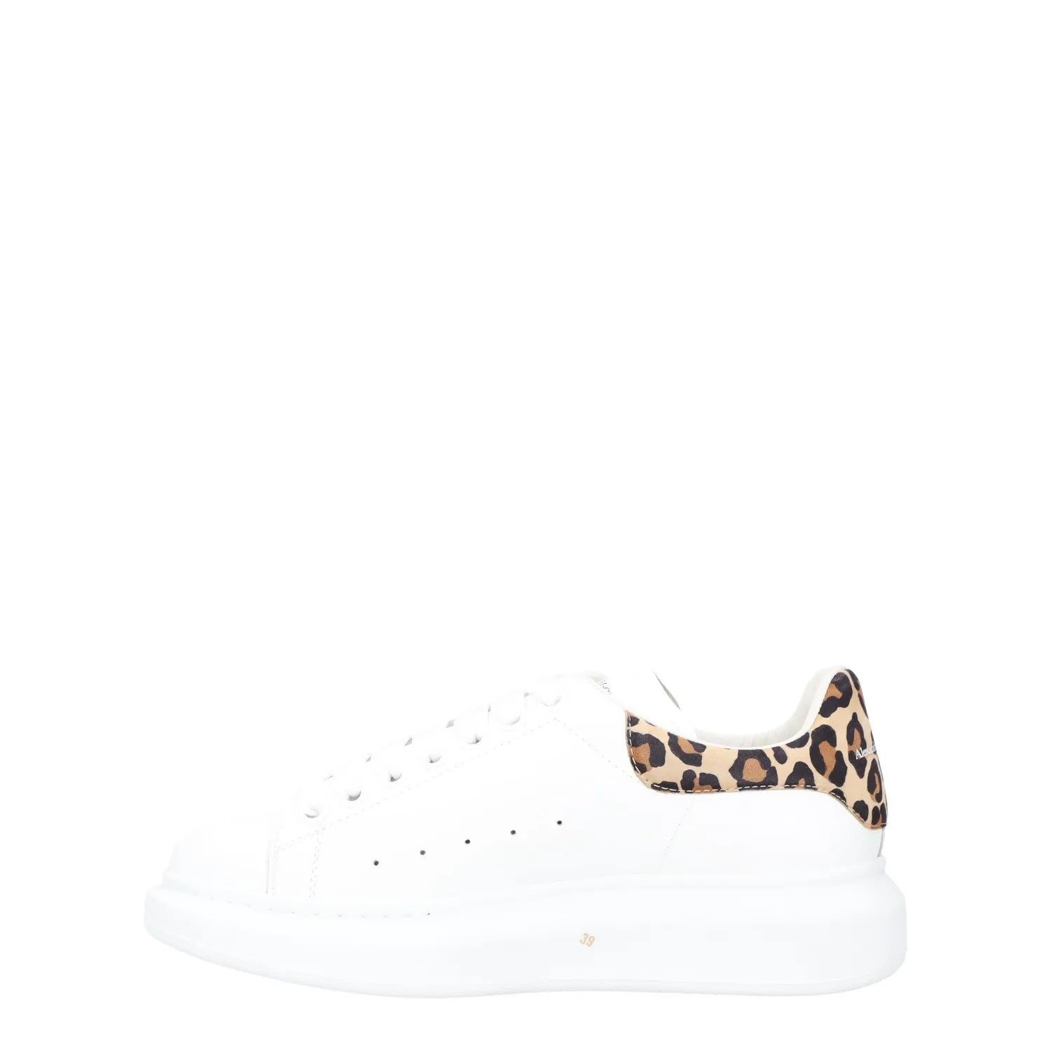 ALEXANDER MCQUEEN Womens White Leopard Print Leather Low Top Chunky UK 6 RRP 540 — View 4