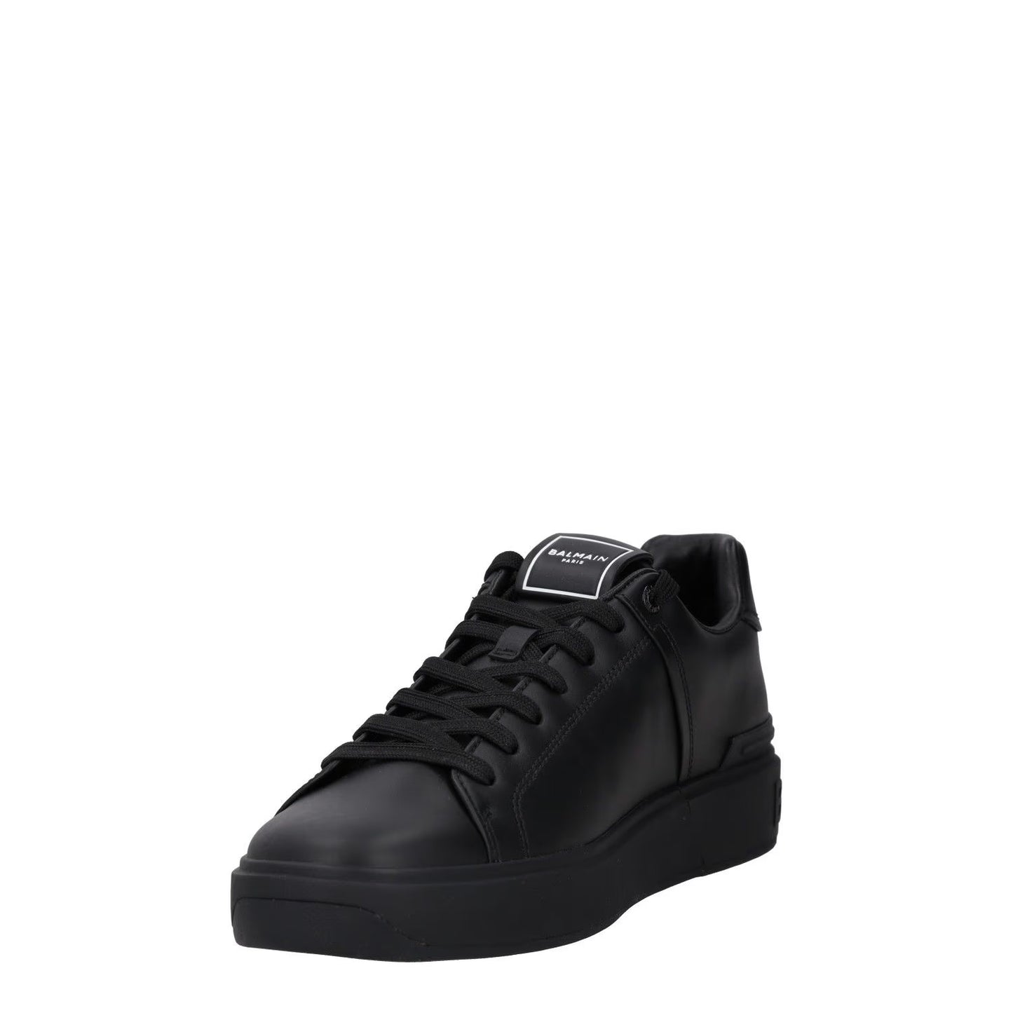 BALMAIN Mens Black Leather Trainers Low Top Lace Up Sneakers UK 9 RRP 450 — View 3