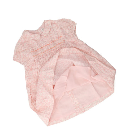 BONPOINT Baby Girl Robe Smockee Joyeuse Dress Pink Midi Floral 36 Months RRP 173 — View 3