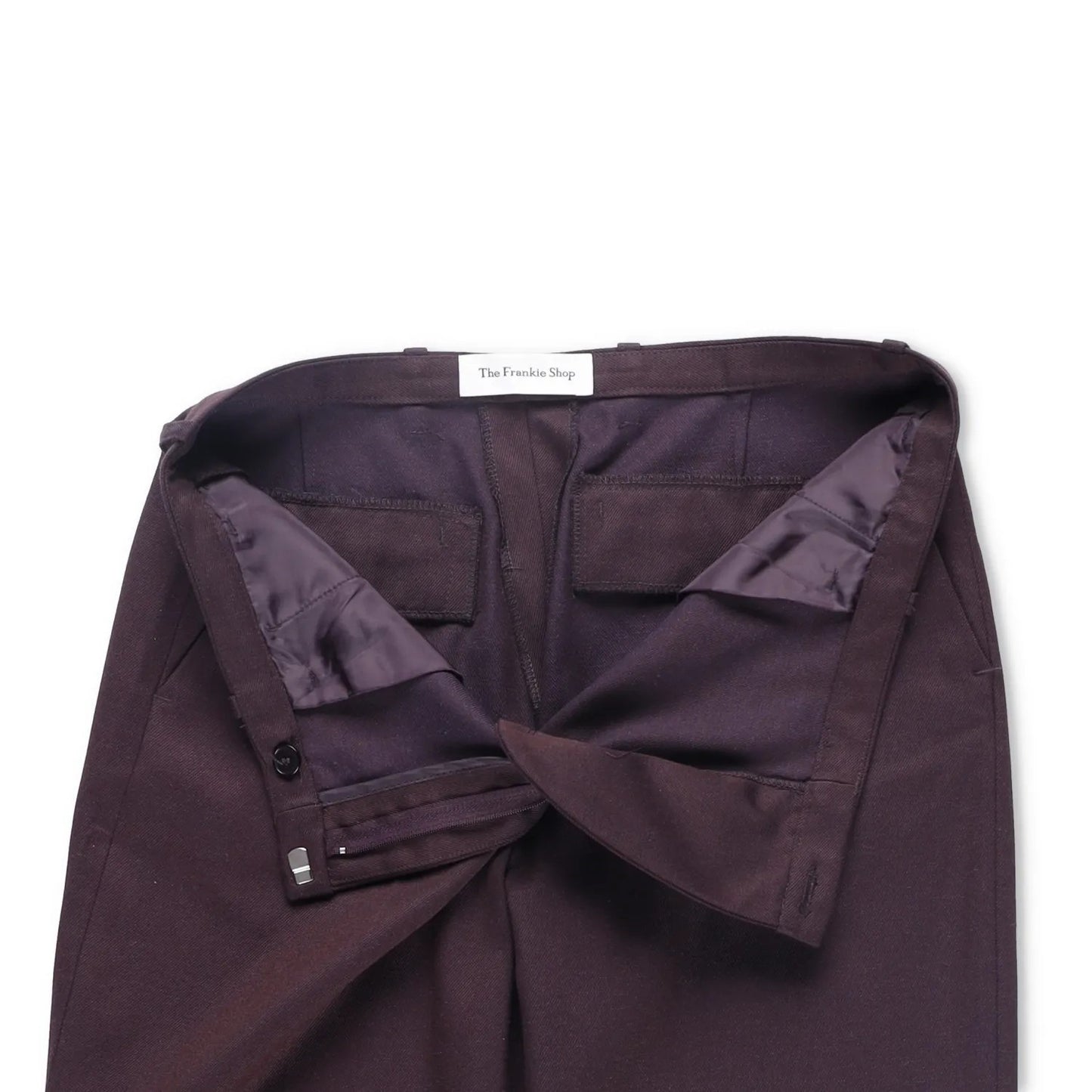 FRANKIE SHOP Womens Lyra Flared Pants Purple Flat Front Zipped Size M RRP 212.1 — View 7