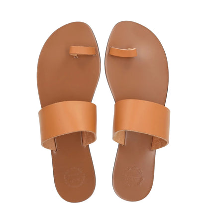 ATP Womens Flats Brown Leather Brown Slip On Orange Strap Open Toe EU 40 RRP 275 — View 5
