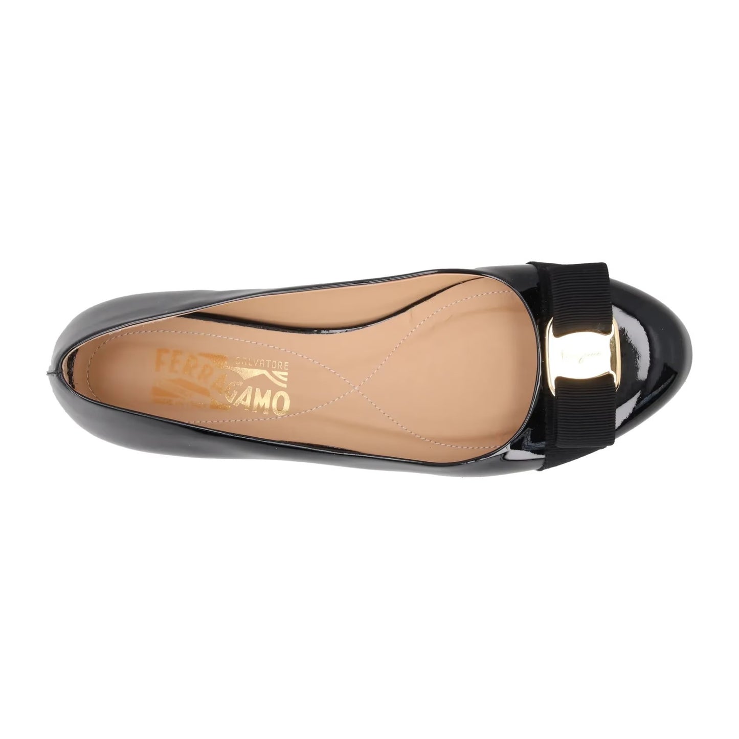 SALVATORE FERRAGAMO Womens Varina Ballet Pumps Patent Leather Black UK 3 RRP 583 — View 7