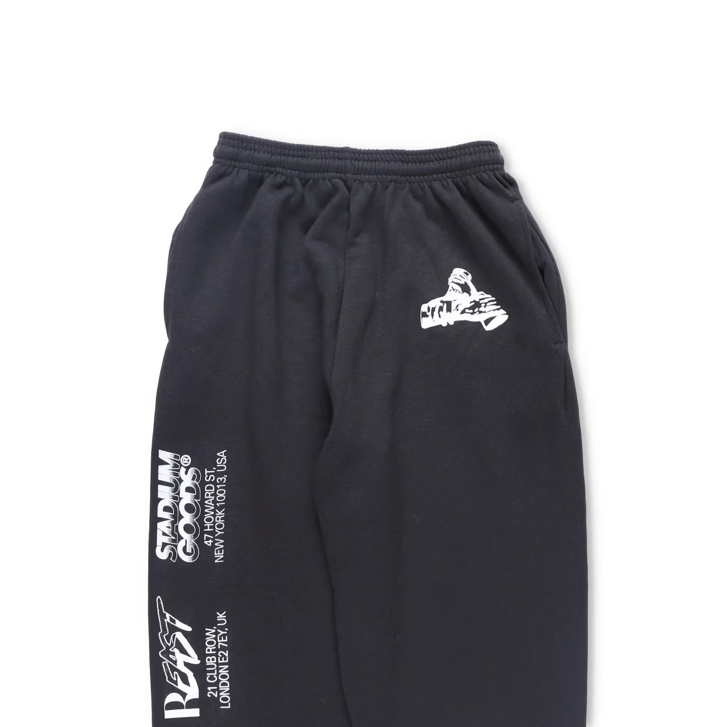 RUSSELL Mens Joggers Black Pockets White Writing Sweatpants Size M RRP 120 — View 2