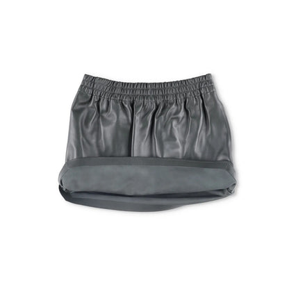 BOTTEGA VENETA Womens Mini Skirt Grey Leather Elastic Waist Size L RRP 700 — View 2
