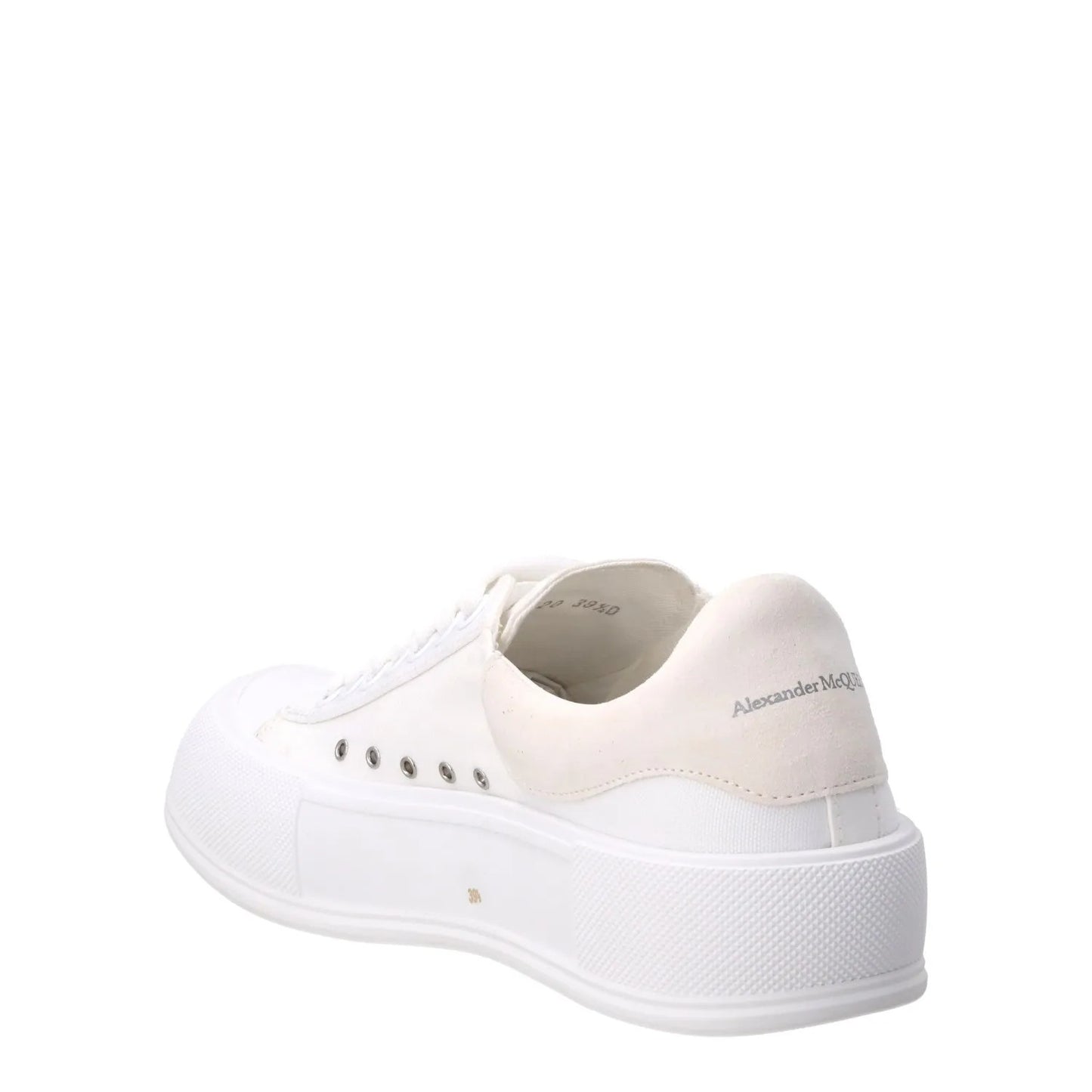 ALEXANDER MCQUEEN Womens Deck Contrast Sneakers Fabric White Low EU 39.5 RRP 370 — View 5