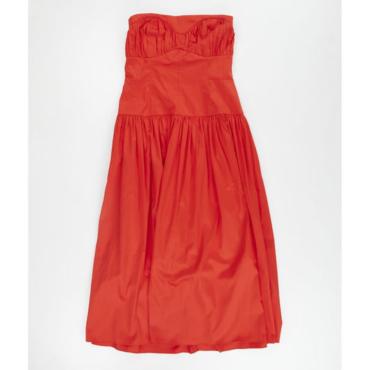 TOVE Womens Lauryn Strapless Red Midi Dress Sweetheart Neckline Size 40 RRP 635 — View 2