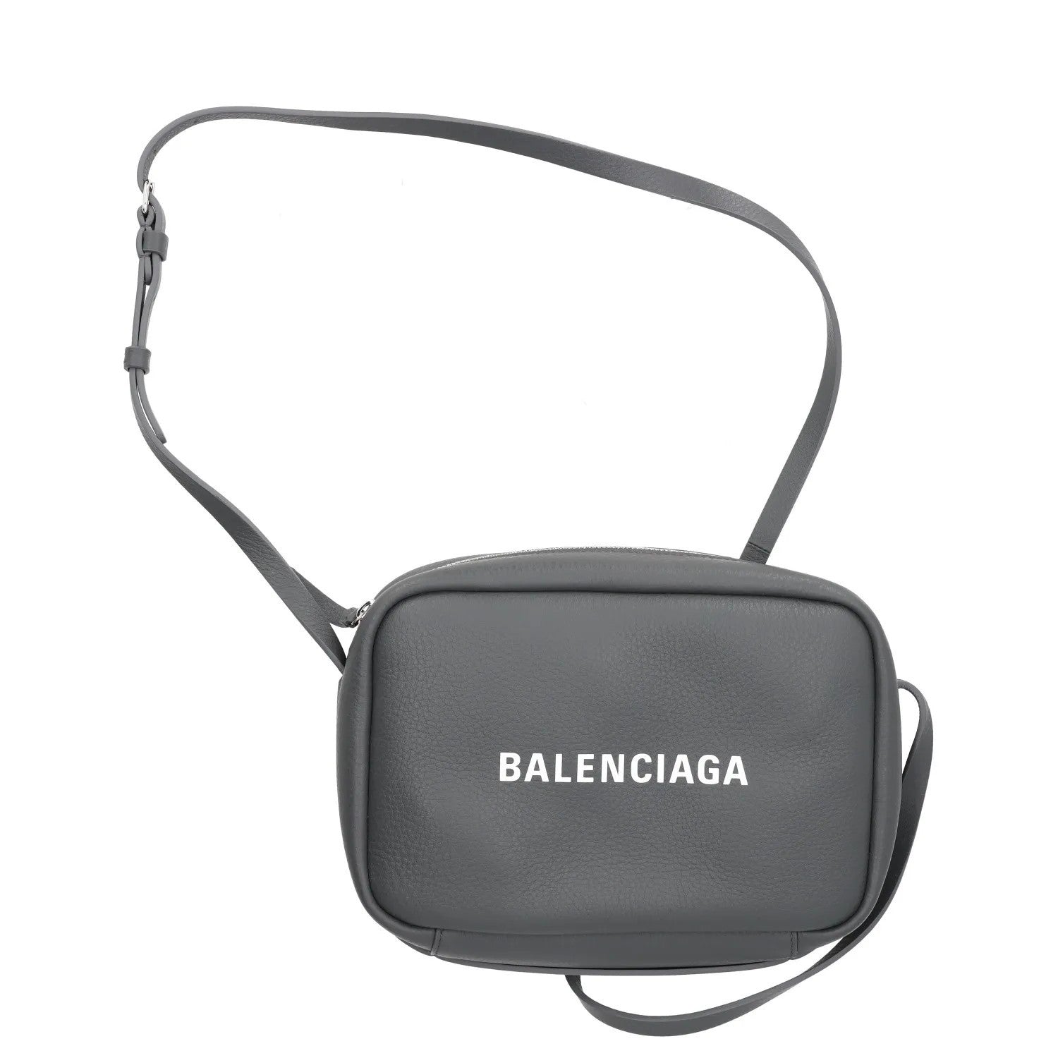 BALENCIAGA Womens Crossbody Bag Grey Leather Handbag Logo Size Small RRP 950 — View 7