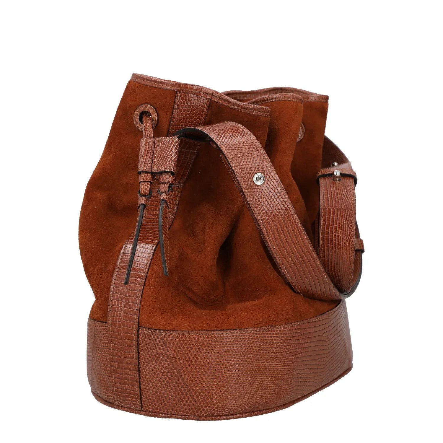 HUNTING SEASON Womens Shoulder Bag Brown Leather Drawstring OS RRP 855 — View 3