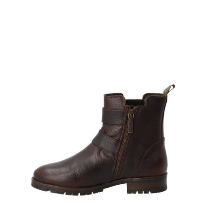 BARBOUR Womens Marina Ankle Boots Leather Brown Two Gold Buckles UK 3 RRP 140 — View 5
