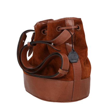 HUNTING SEASON Womens Shoulder Bag Brown Leather Drawstring OS RRP 855 — View 5