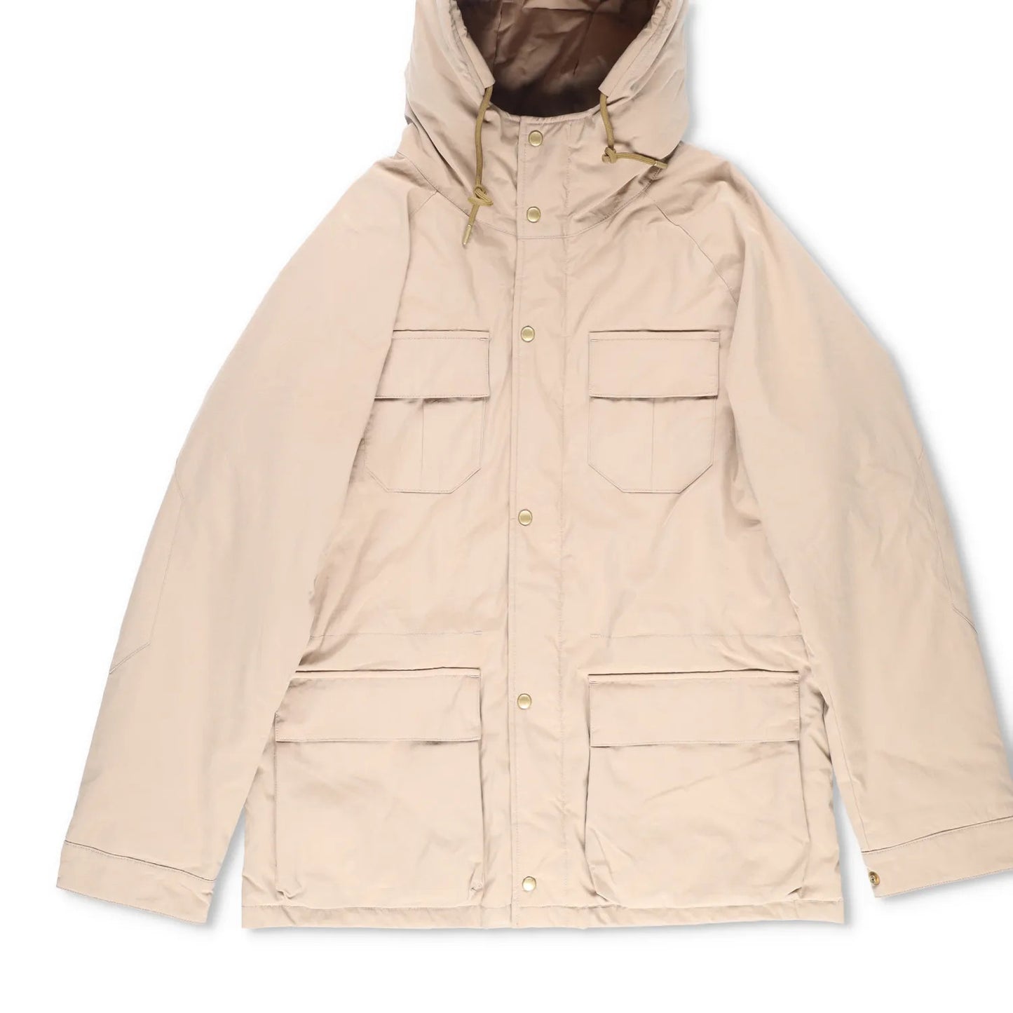 HOLUBAR Mens Parka Coat Cotton Nylon Polyester Blend Mid Length Beige L-4 RRP500 — View 3