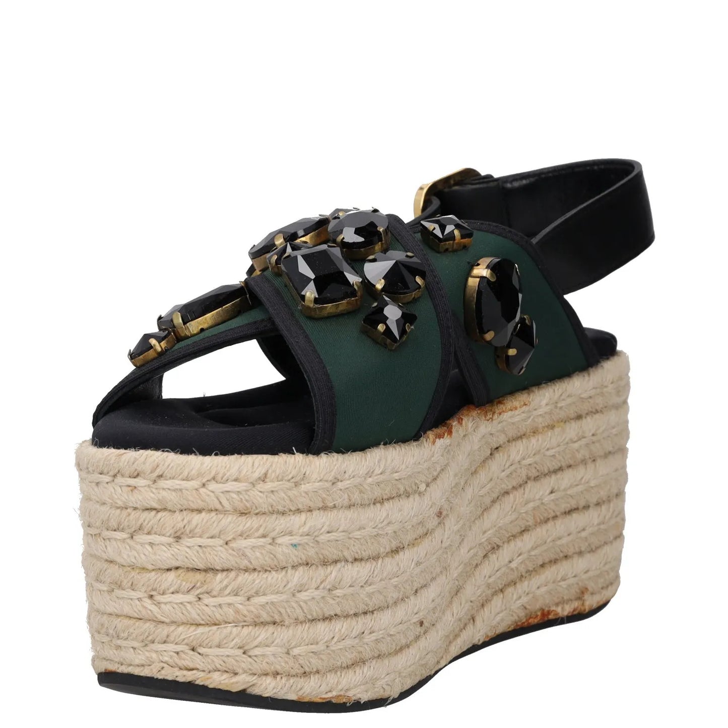 MARNI Womens Espadrille Sandals Black Leather Buckle Strappy UK 5 RRP 250 — View 3