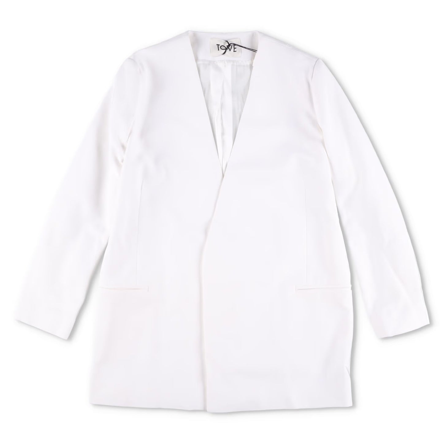 TOVE Womens Saunders Jack Blazer Ivory White Logo Hook & Eye Size 38 RRP 795