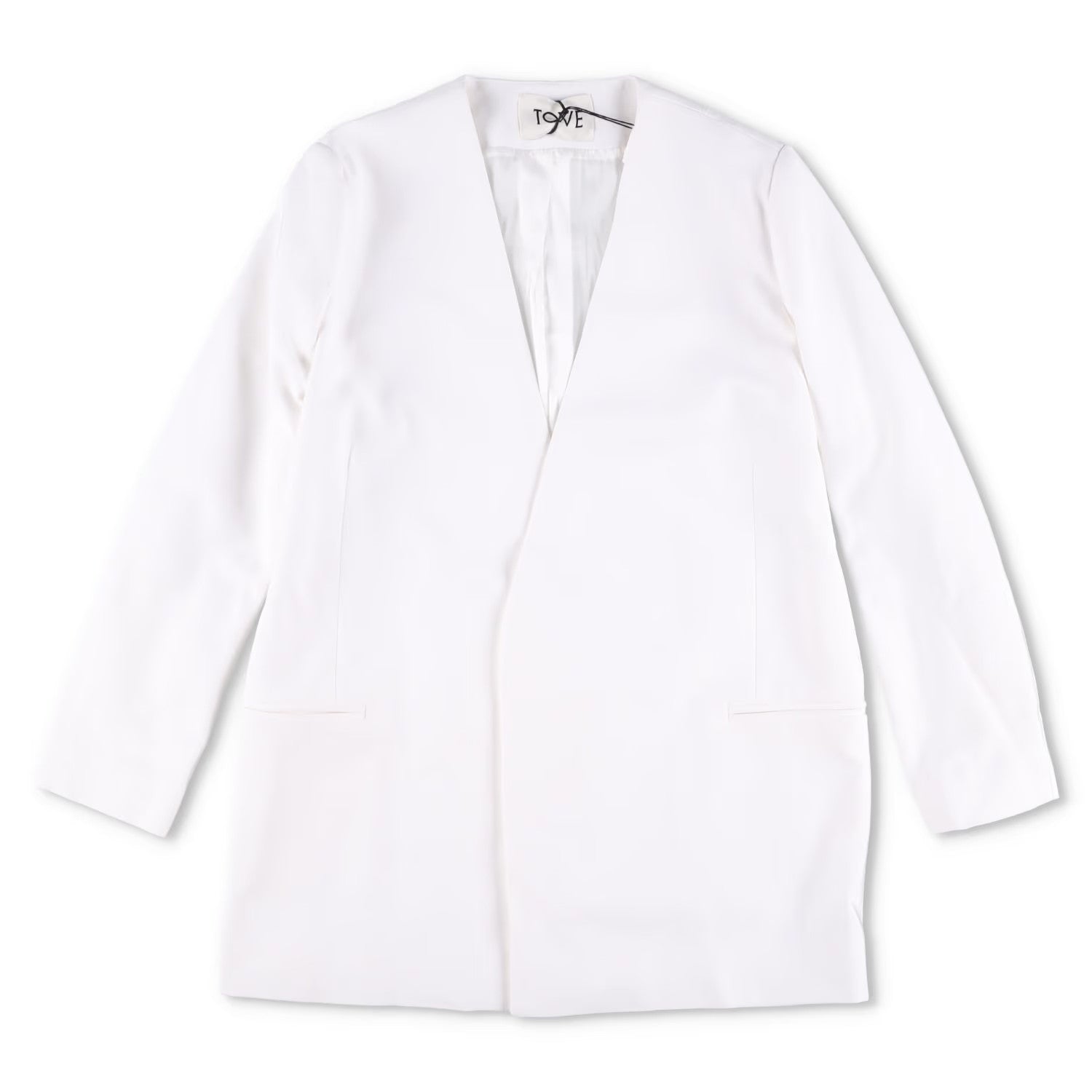TOVE Womens Saunders Jack Blazer Ivory White Logo Hook & Eye Size 38 RRP 795