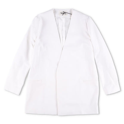 TOVE Womens Saunders Jack Blazer Ivory White Logo Hook & Eye Size 38 RRP 795