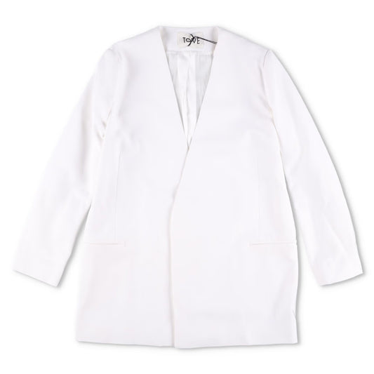 TOVE Womens Saunders Jack Blazer Ivory White Logo Hook & Eye Size 38 RRP 795