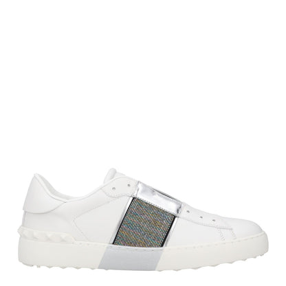 VALENTINO Womens Trainers White Grey Leather Low Top Lace Up UK 7 RRP 680