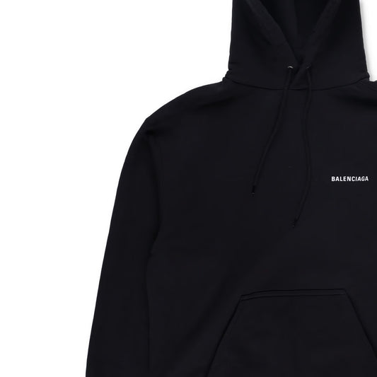 BALENCIAGA Mens Black Cotton Hoodie Long Sleeve Regular Fit Size S RRP 590 — View 2