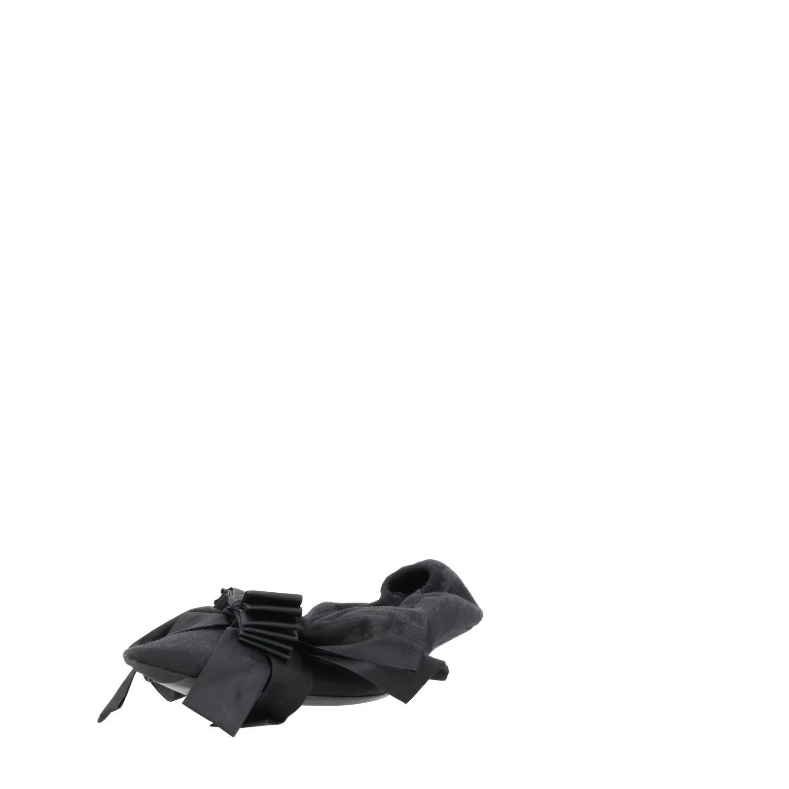 BALENCIAGA Womens Louis XV Pump 25 Black Leather Flats Satin Bow UK 7 RRP 682 — View 3