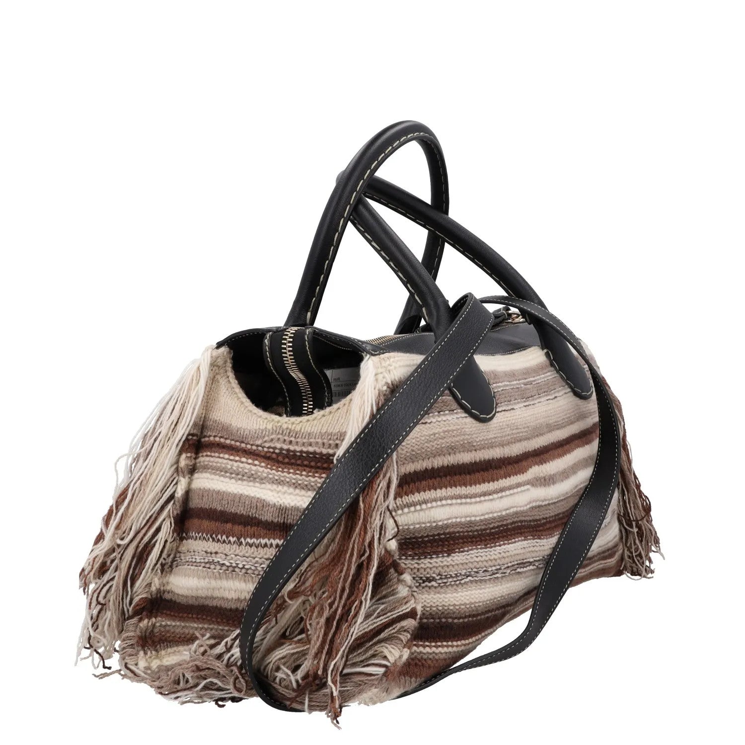 CHLOE Womens Satchel Top Handle Bag Beige Leather Fringe Buckle Size L RRP 1990 — View 3