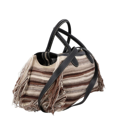 CHLOE Womens Satchel Top Handle Bag Beige Leather Fringe Buckle Size L RRP 1990 — View 3