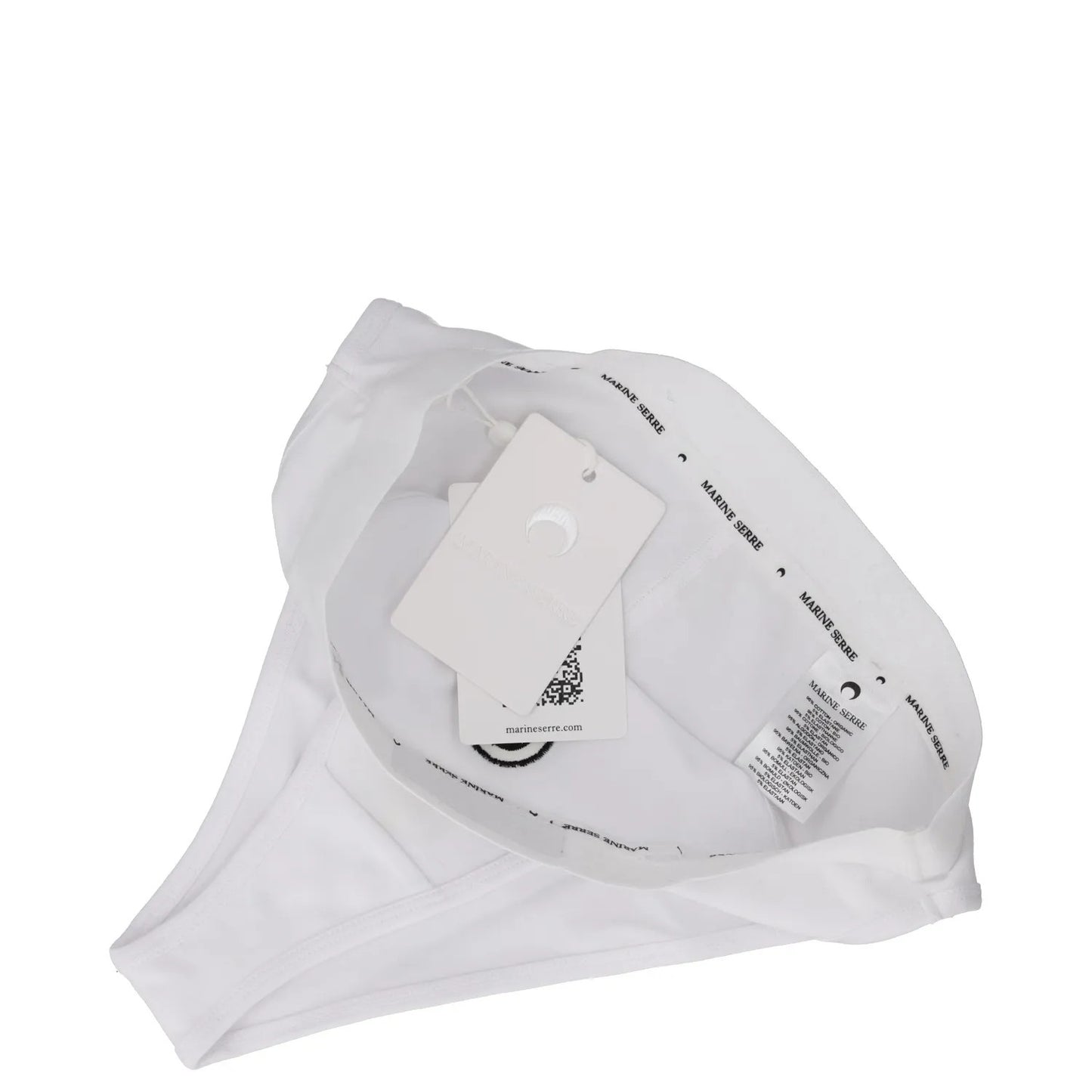 MARINE SERRE Womens Borderline Briefs High Waisted White Knickers Size S RRP 85 — View 5