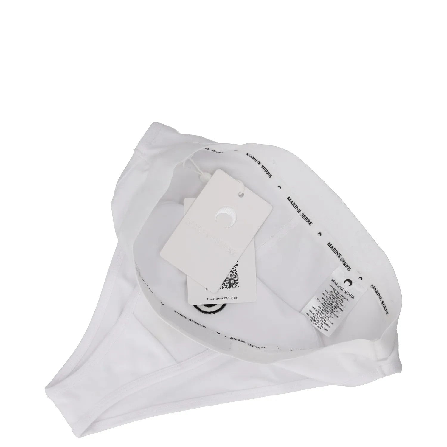 MARINE SERRE Womens Borderline Briefs High Waisted White Knickers Size S RRP 85 — View 5