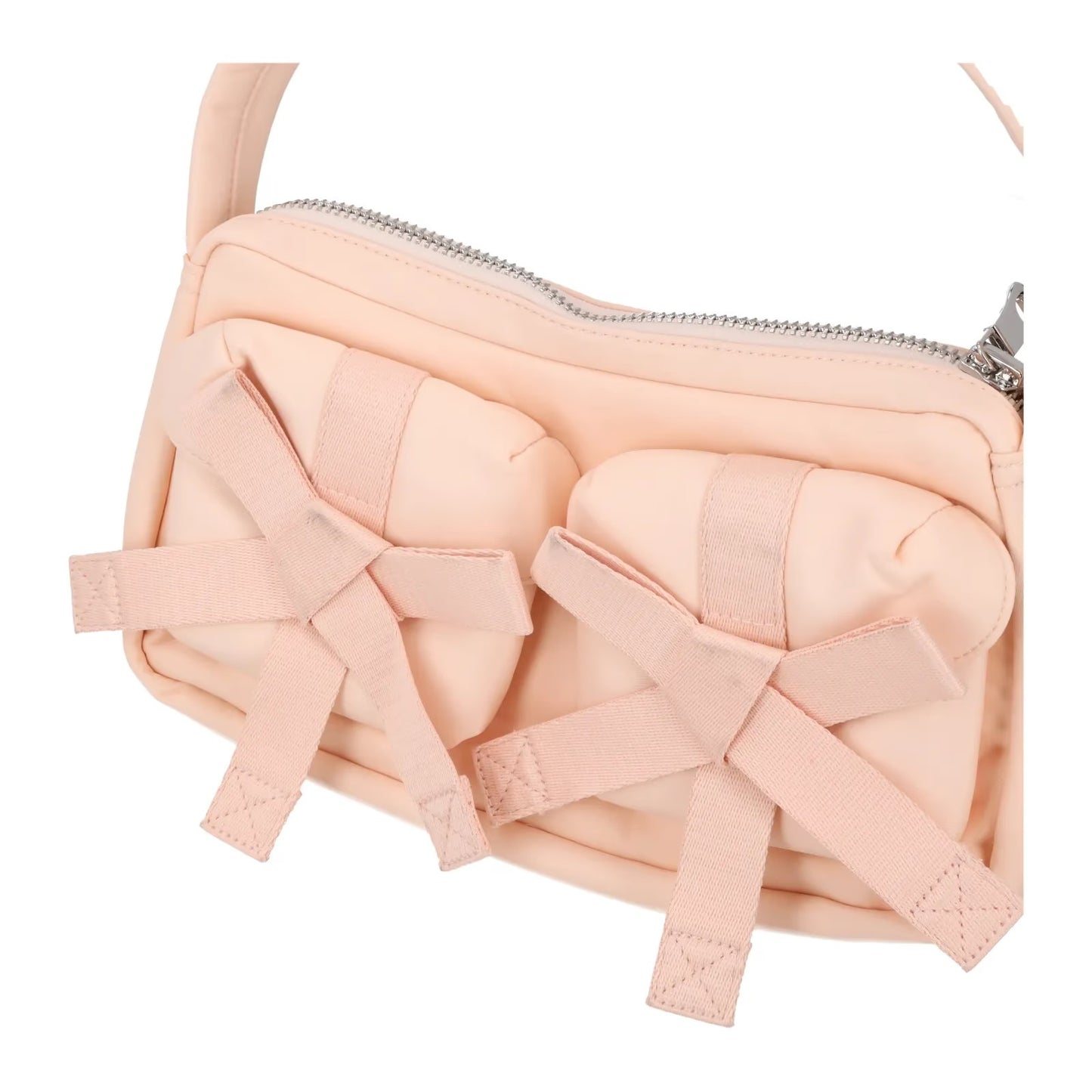 SIMONE ROCHA Womens Utility Bow Pocket Pochette Shoulder Bag Pink OS RRP 570 — View 3