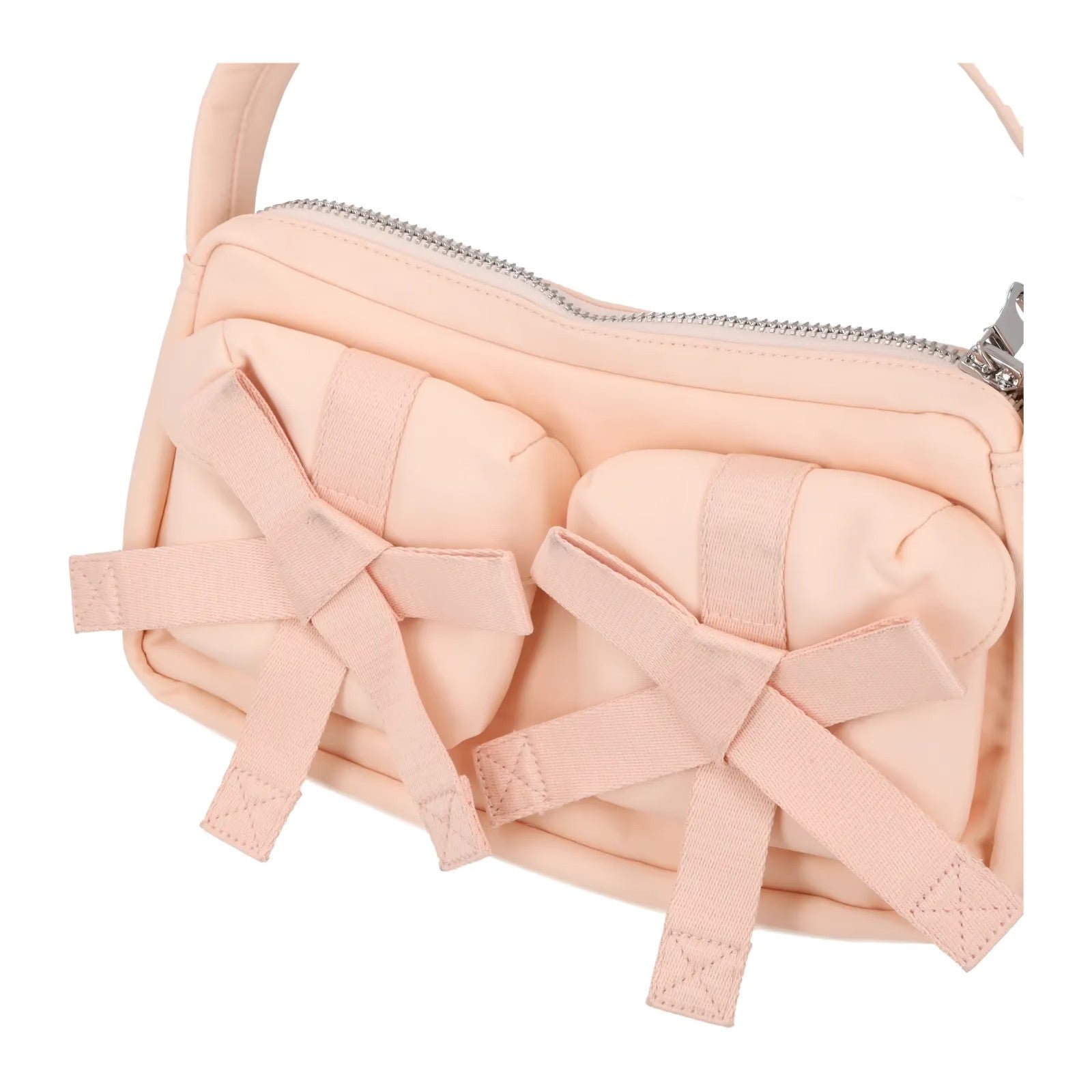 SIMONE ROCHA Womens Utility Bow Pocket Pochette Shoulder Bag Pink OS RRP 570 — View 3