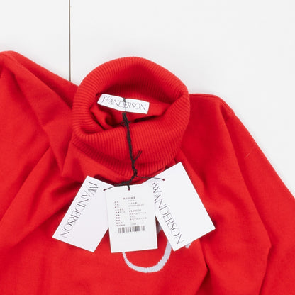 JW ANDERSON Anchor Logo Funnel Neck Jumper Unisex Knitwear Red Wool S RRP 355 — View 5