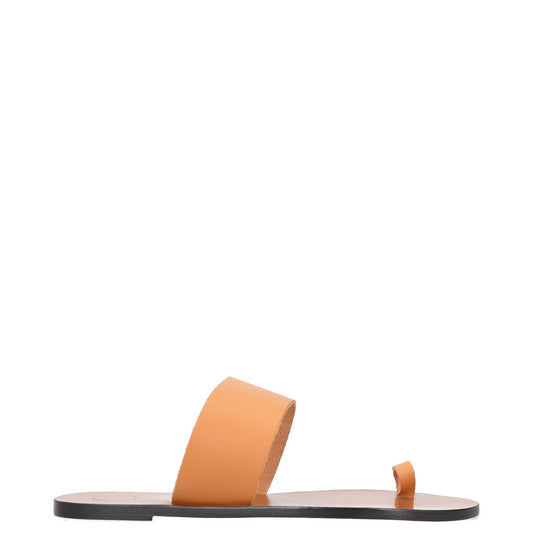 ATP Womens Flats Brown Leather Brown Slip On Orange Strap Open Toe EU 40 RRP 275