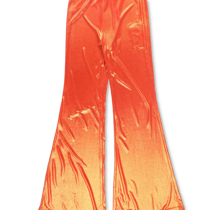 MACCAPANI Womens Lurex The Easy Pant Flared Trousers Orange Size S RRP 490 — View 3