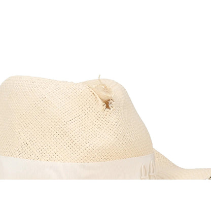 RUSLAN BAGINSKIY Womens Double Chain Strap Fedora Hat White Size M RRP 300 — View 10