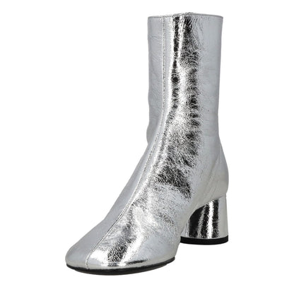 PROENZA SCHOULER Womens Silver Block Heel Leather Cowboy Boots Zip EU 36 RRP 675 — View 3