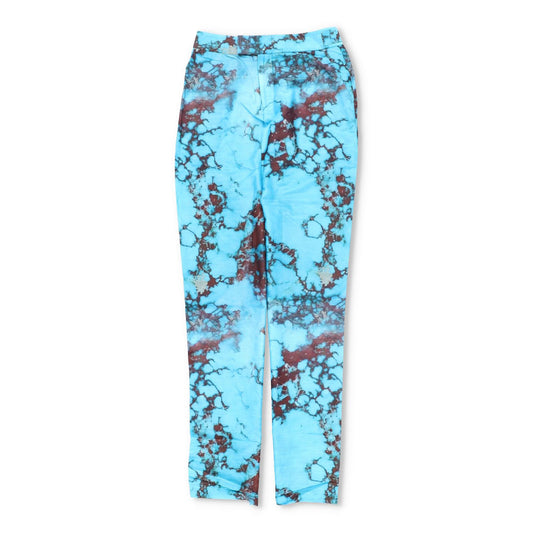 LOUISA BALLOU Womens Trousers Wide Straight Leg Turquoise Stone Blue XS RRP 510