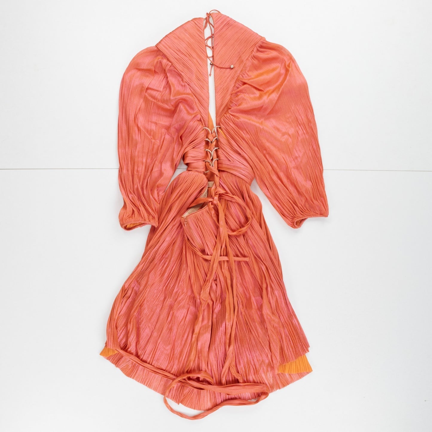 MARIA LUCIA HOHAN Sandra Mini Dress Orange Foiled Silk Size 34 RRP1850 — View 6