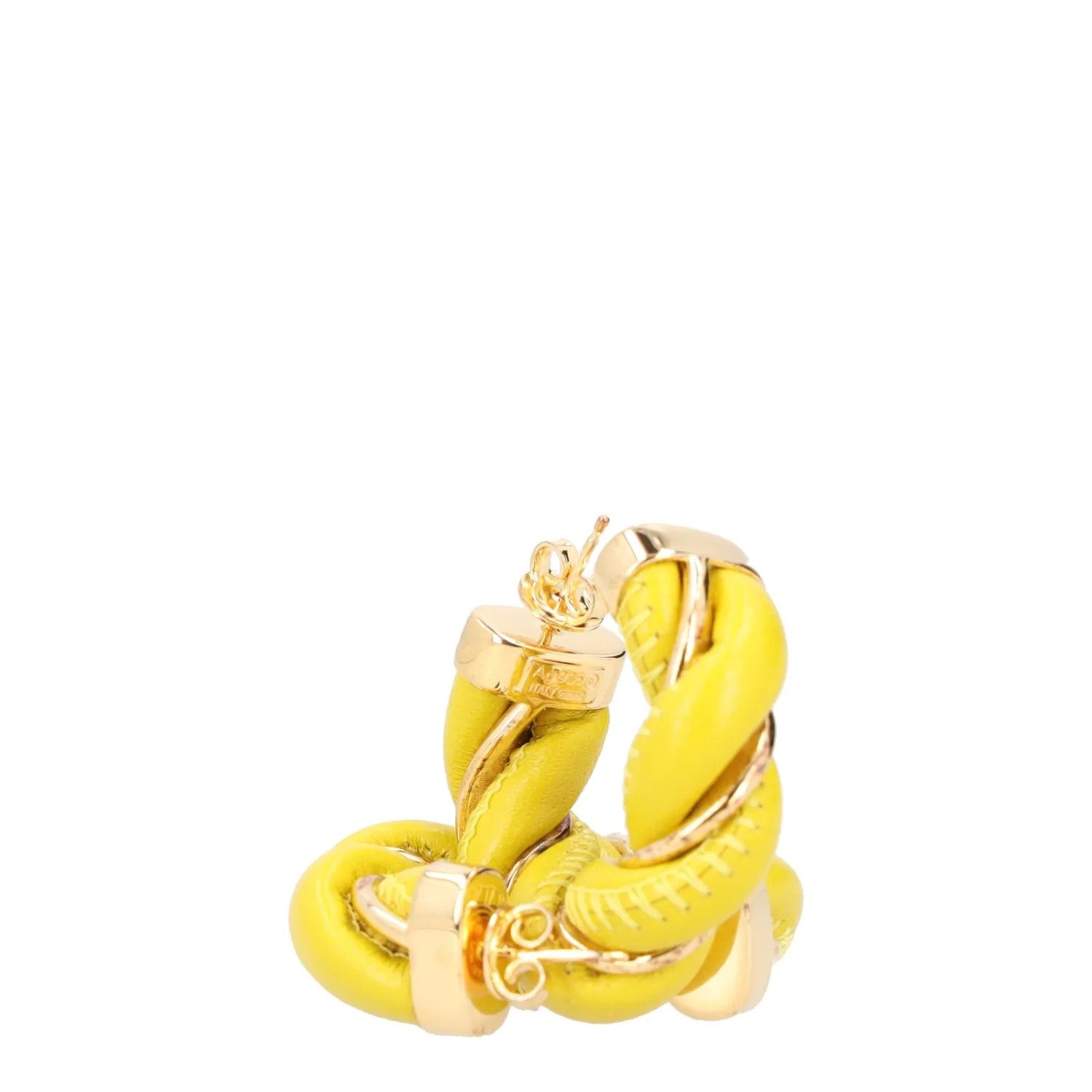 BOTTEGA VENETA Womens Hoop Earrings Yellow Sterling Silver One Size RRP 450 — View 3