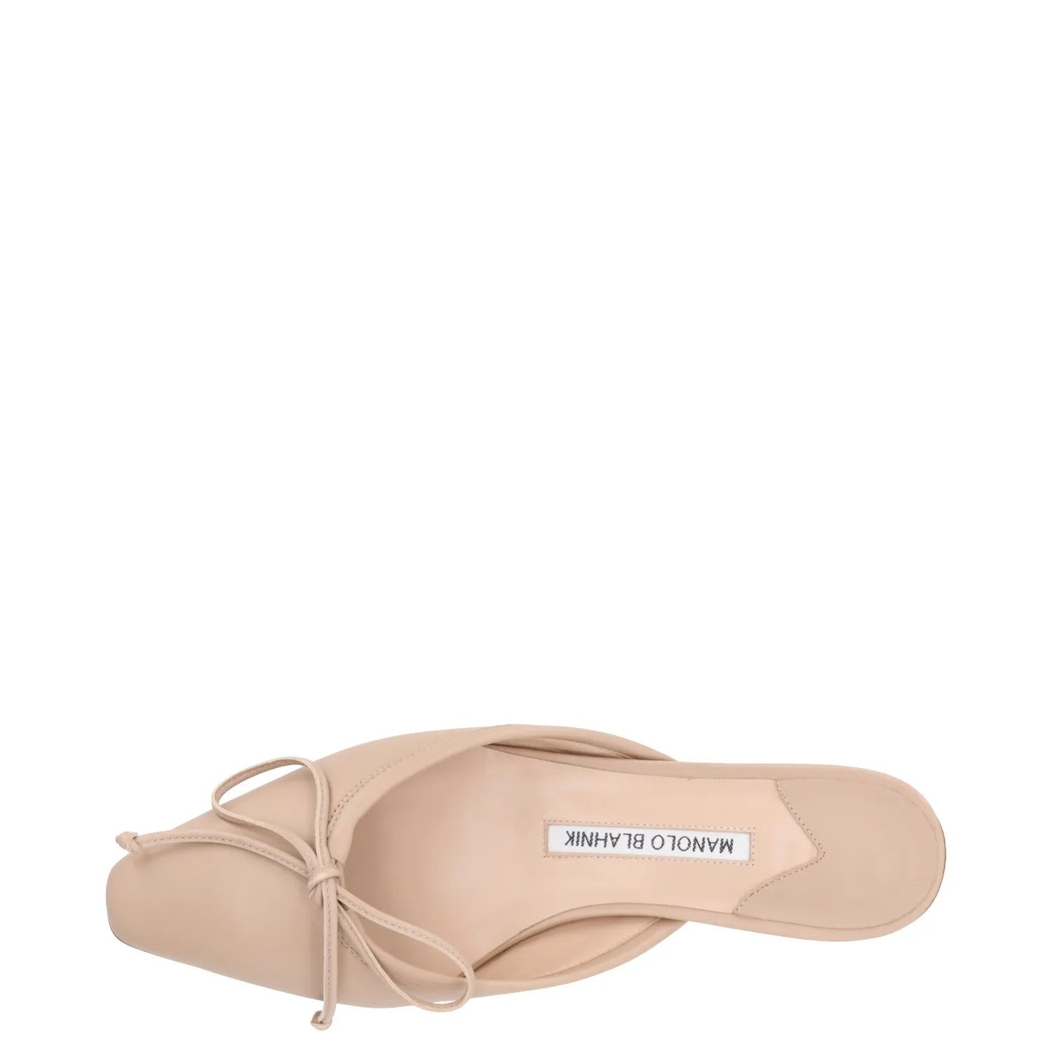 MANOLO BLAHNIK Womens Mules Flats Beige Leather Closed Toe Bow Detail UK3 RRP600 — View 7