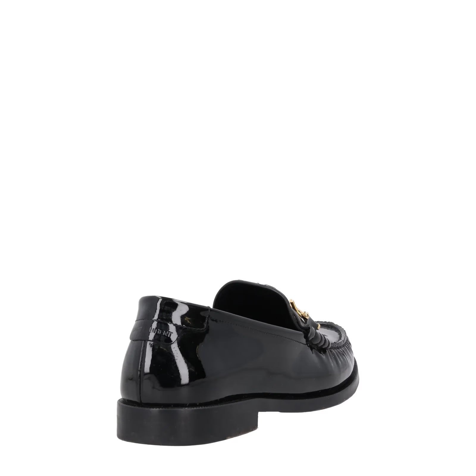 SAINT LAURENT Womens Loafers Black Patent Leather Tassel Flats UK 6 RRP 785 — View 6
