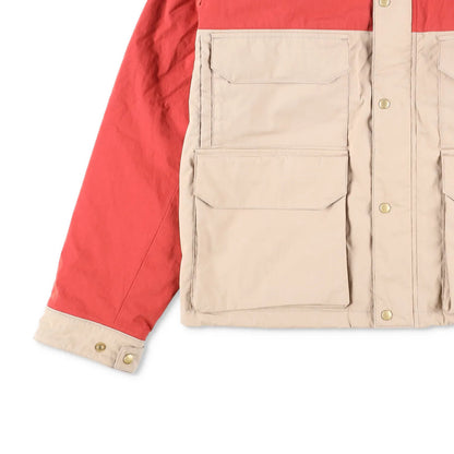 HOLUBAR Mens Coat Beige Red Snap Closure Stand Up Collar Pockets L - 4 RRP 500 — View 3