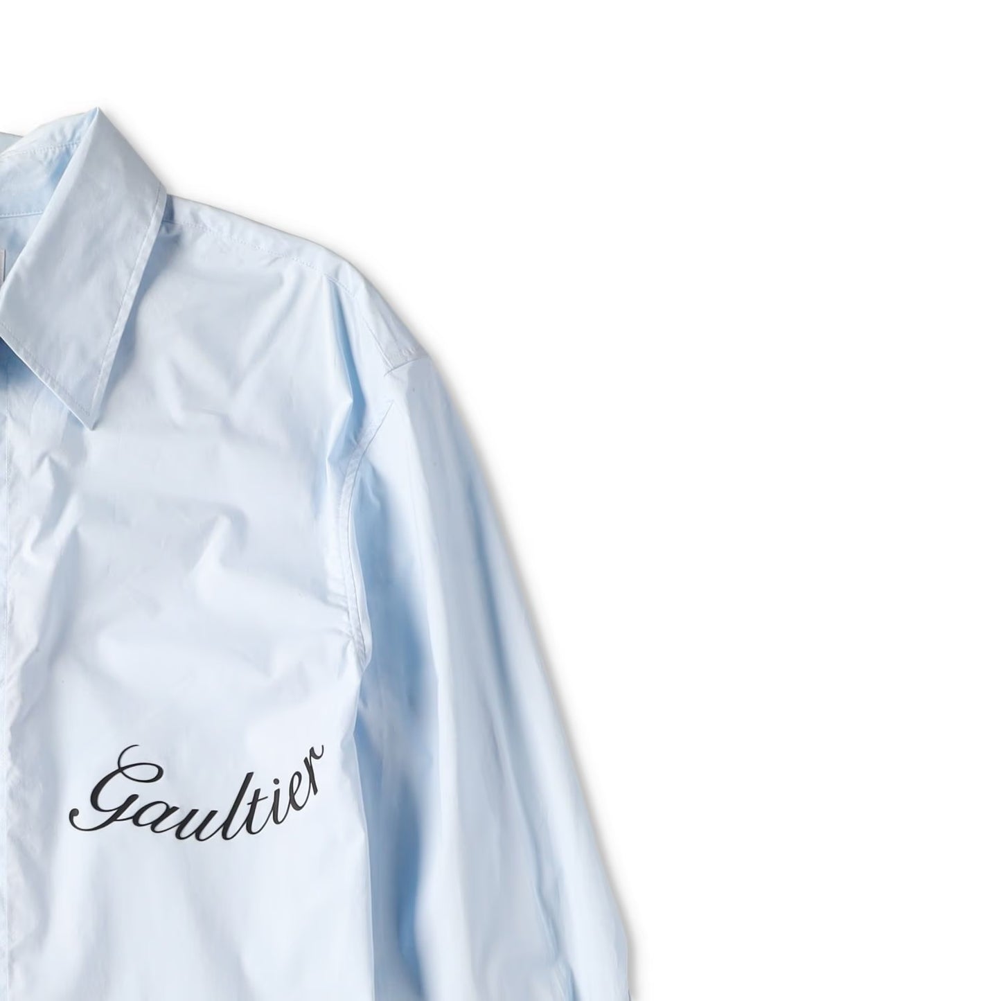 JEAN PAUL GAULTIER Womens Shirt Stretch Poplin Logo Transfer Print M RRP 440 — View 7