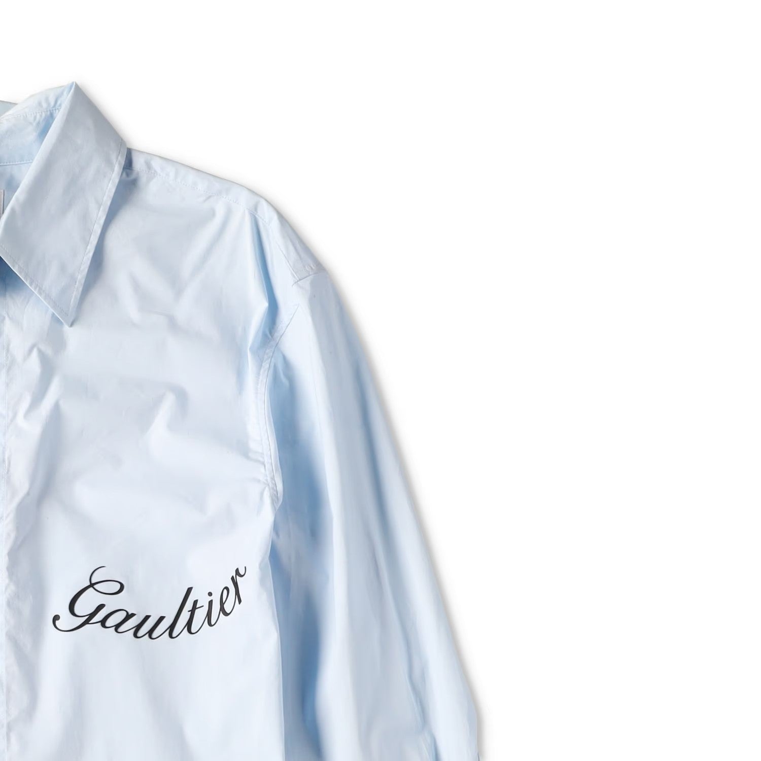 JEAN PAUL GAULTIER Womens Shirt Stretch Poplin Logo Transfer Print M RRP 440 — View 7