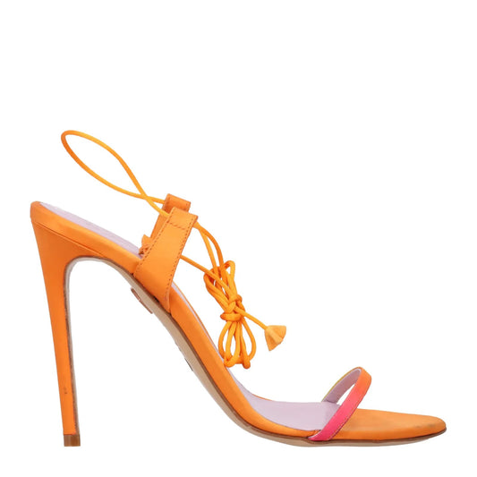 TITI ADESA Yara Strappy Sandals Orange Satin Leather High Heel EU 40 RRP 550