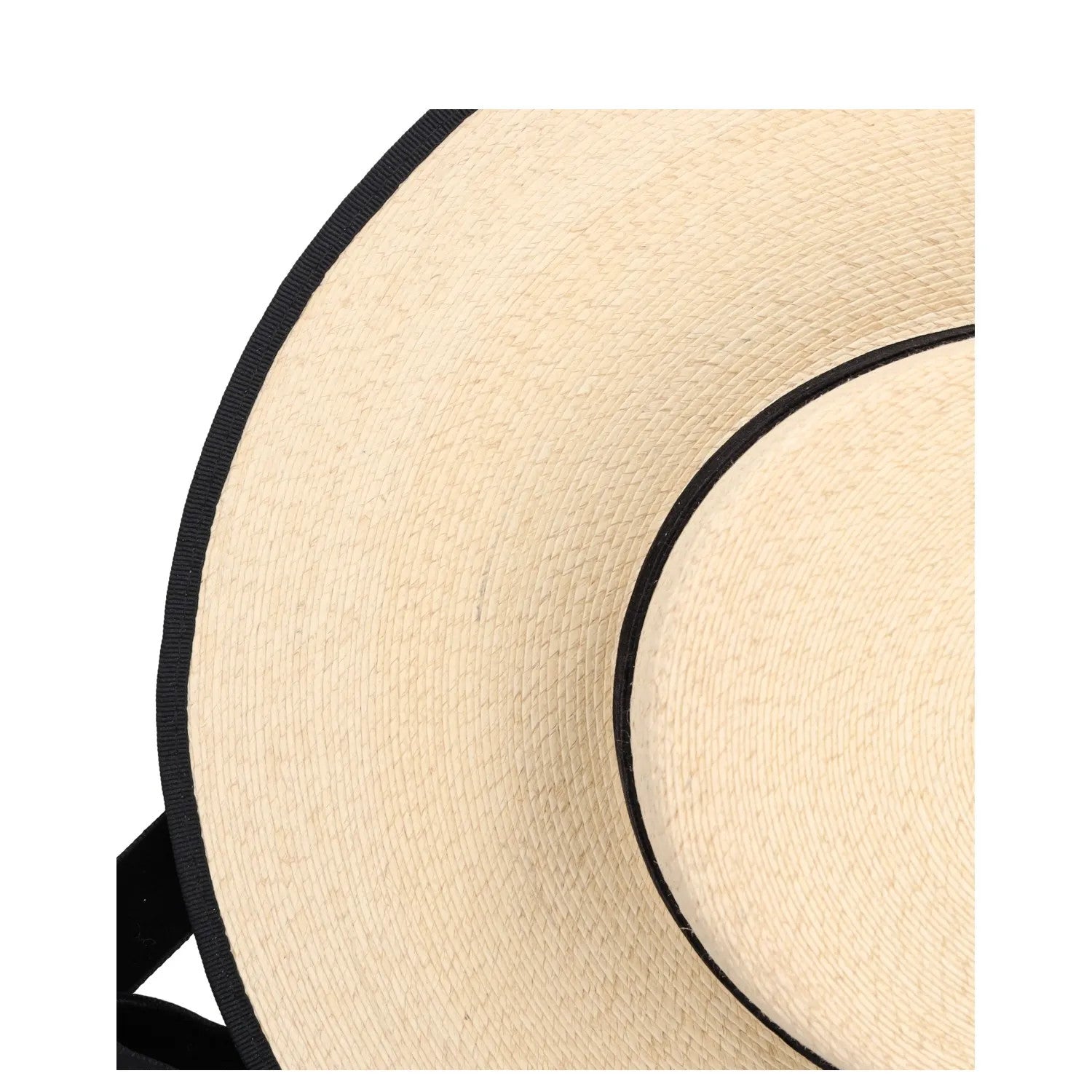 ELIURPI Womens Hat Beige Straw Boater Hat Black Strap Summer Size M RRP 300 — View 9