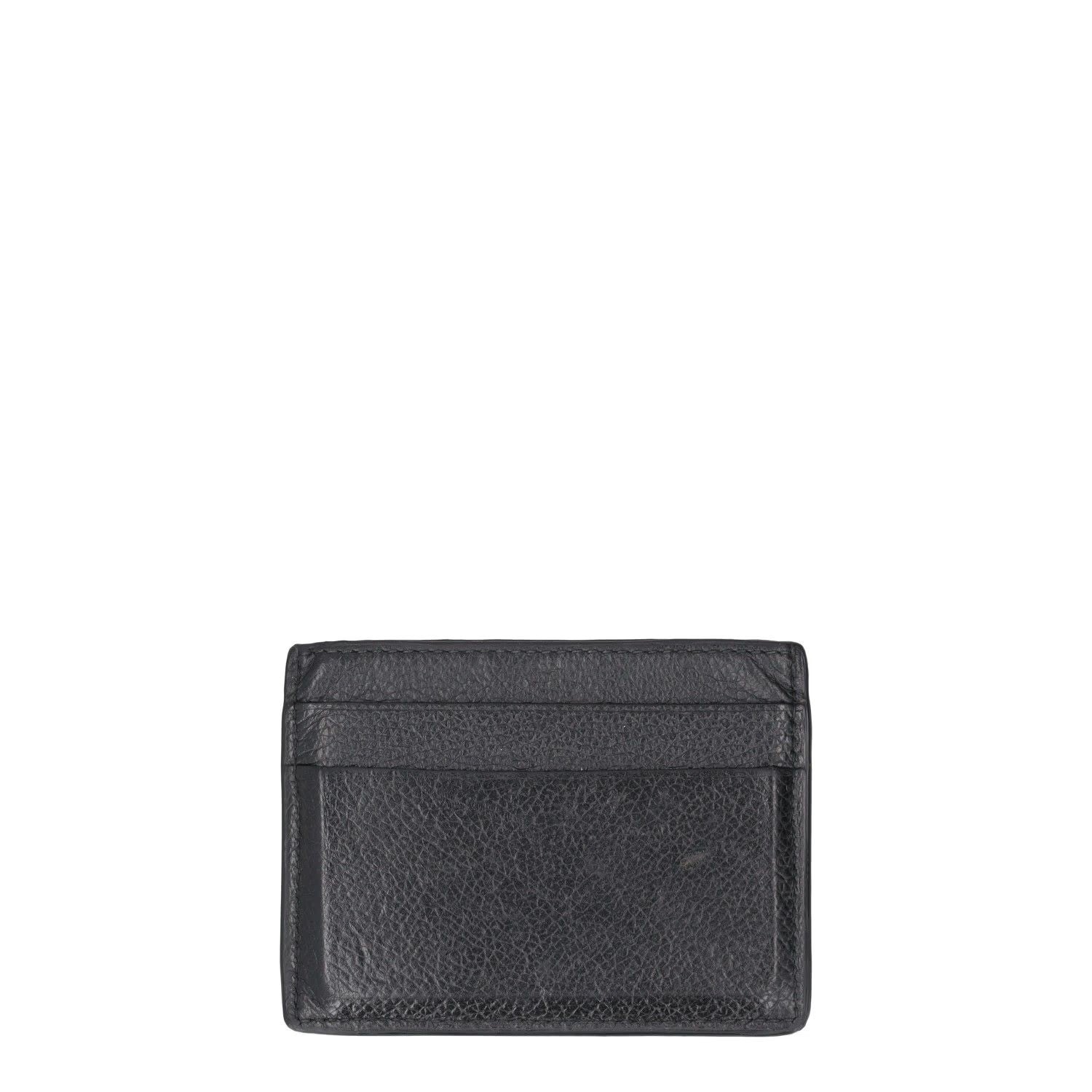 BALENCIAGA Mens Slim Fold Wallet Black Leather Logo Card Holder One Size RRP 225 — View 2
