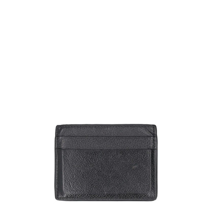 BALENCIAGA Mens Slim Fold Wallet Black Leather Logo Card Holder One Size RRP 225 — View 2
