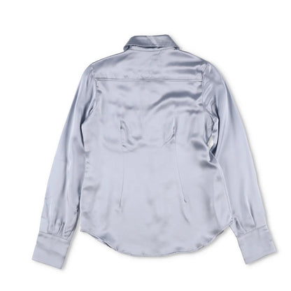 SINEAD O'DWYER Womens Silk Pyjama Shirt With Bindings Blue Size 8 RRP 700 — View 5