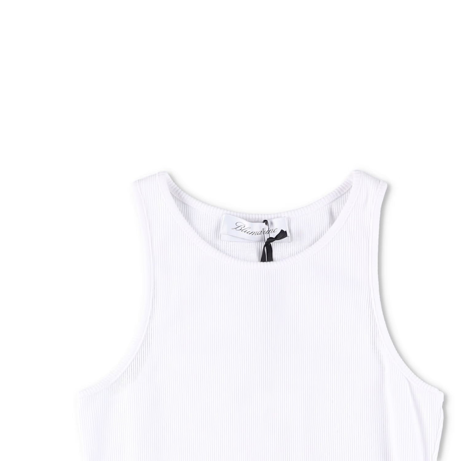 BLUMARINE Womens 2T059A Canotta Costina+Spil Crystal Broach Tank White XS RRP265 — View 5