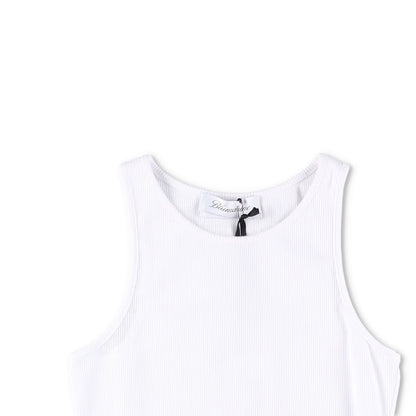 BLUMARINE Womens 2T059A Canotta Costina+Spil Crystal Broach Tank White XS RRP265 — View 5