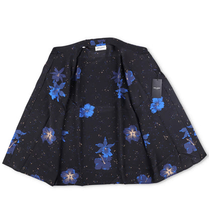 SAINT LAURENT Mens Shirt Silk Print Button-Up Black Short Sleeve Size 36 RRP 950 — View 6